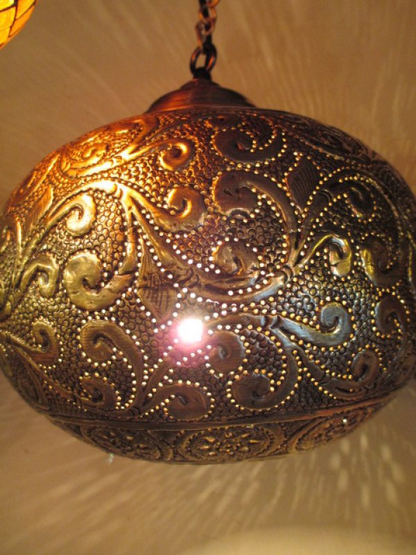 画像1: インド製　真鍮ランプ　 (1)